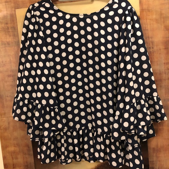 Michael Kors Tops - Michael Kors polka dots blouse size large